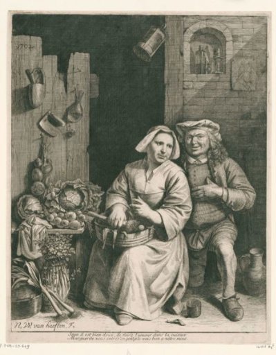 Couple in a kitchen interior