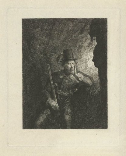 Armed robber in a cave
