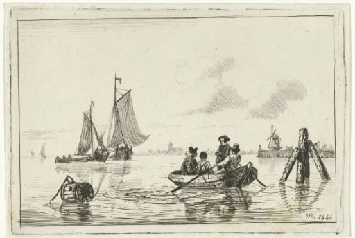 Four men in a skiff