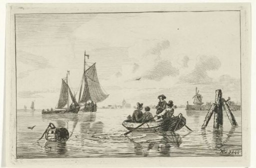 Four men in a skiff