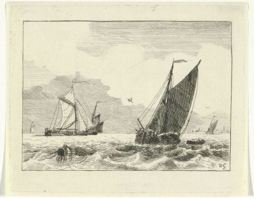 Inland waters with sailing ships
