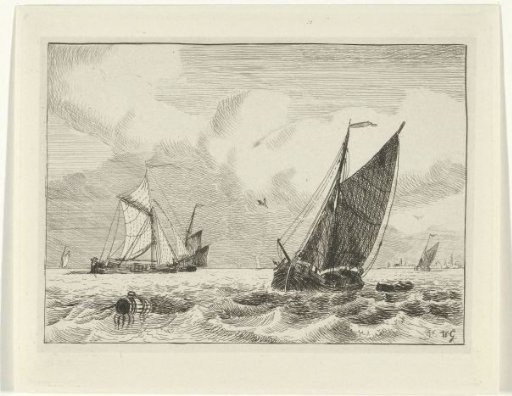 Inland waters with sailing ships