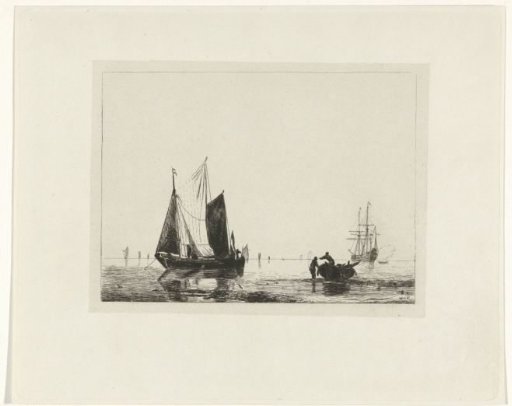 Seascape with sailing ships