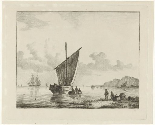 Sailing ship on the coast