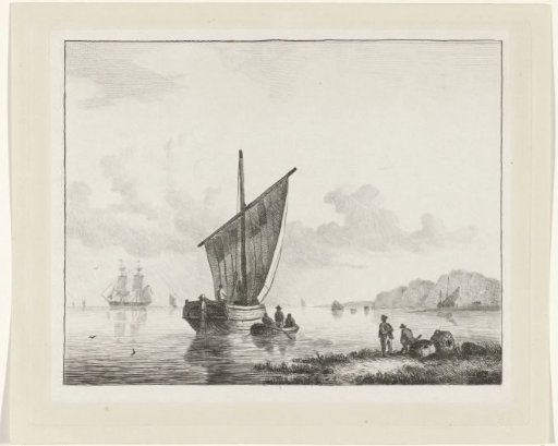 Sailing ship on the coast