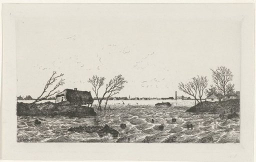 Breach of the dike at Dreumel, 1855