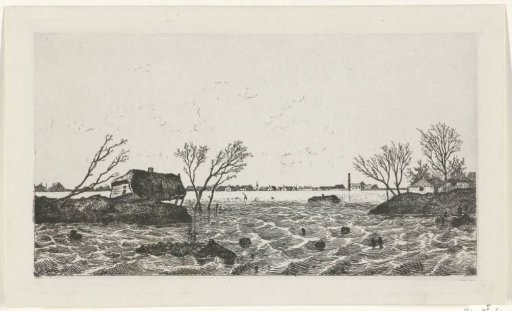 Breach of the dike at Dreumel, 1855