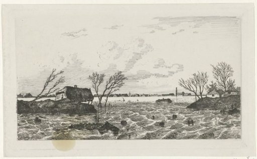 Breach of the dike at Dreumel, 1855