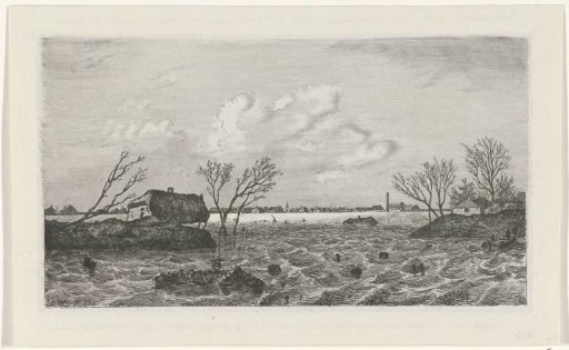 Breach of the dike at Dreumel, 1855