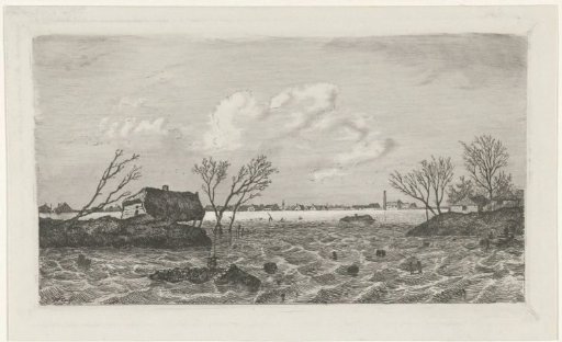 Breach of the dike at Dreumel, 1855