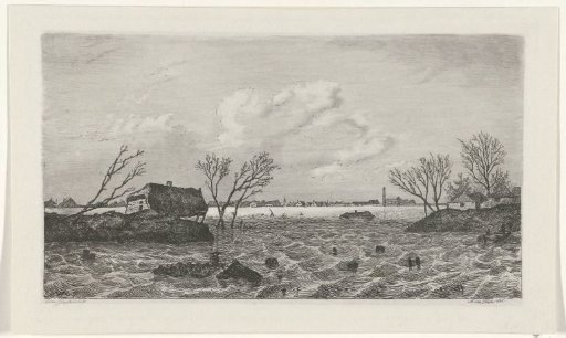 Breach of the dike at Dreumel, 1855