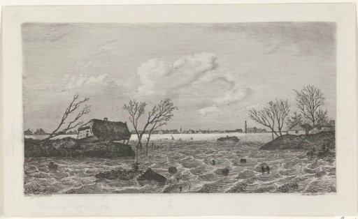Breach of the dike at Dreumel, 1855