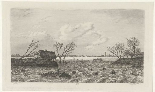 Breach of the dike at Dreumel, 1855