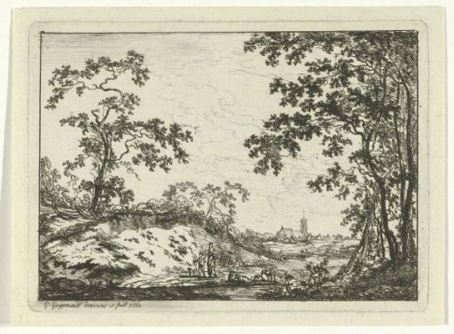 Landscape with mother, child and cattle