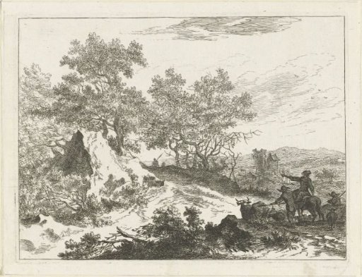 Landscape with shepherds and ruin