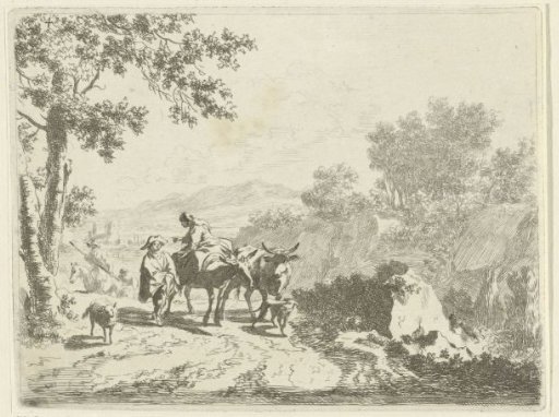 Path with shepherds and cattle