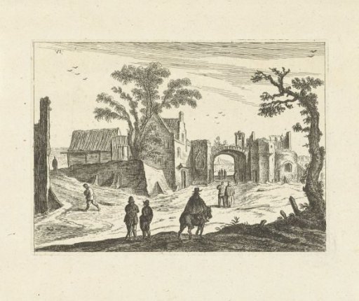 Landscape with city gate