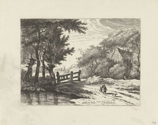 Two walkers on a country road