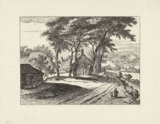 Forest landscape with farms