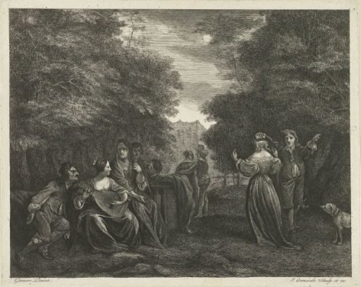 Landscape with a musical and dancing company