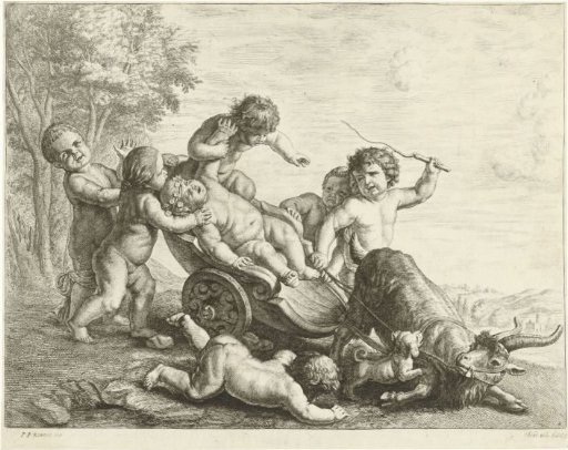 Putti with a goat cart