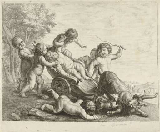 Putti with a goat cart