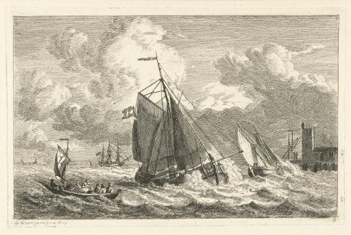 Various Ships on Choppy Water