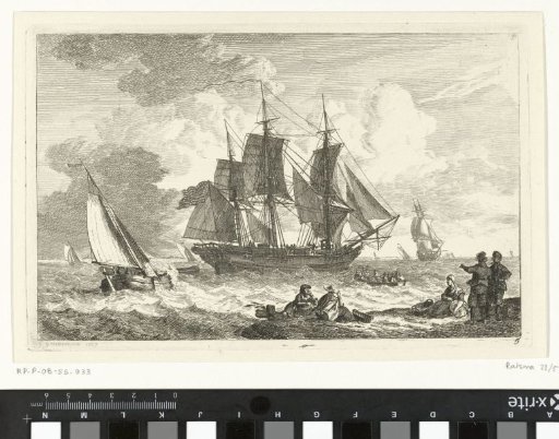 American Ship on Rough Water