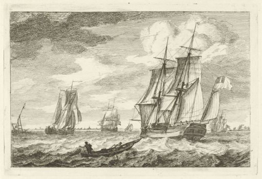 Brig and Other Ships on a Wide Waterway