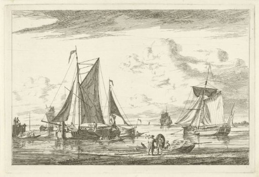 Beach and Sea with Various Boats