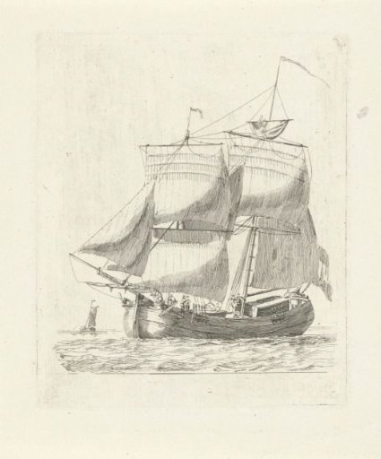 Sailing Ship with Wind in the Sails