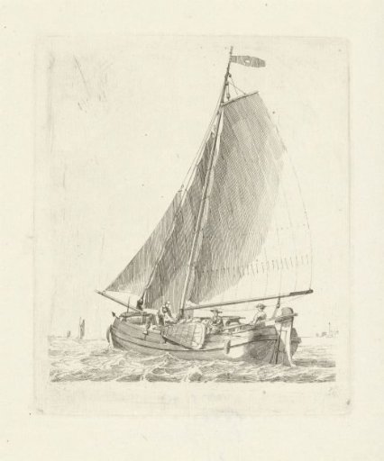 Sailing Ship with Three Figures