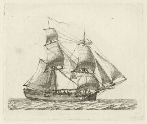 Two-masted Ship on Water