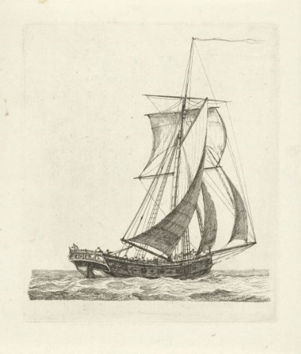 Sailing Ship with Wind in the Sails