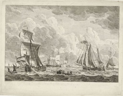 Various Sailing Ships and a Rowing Boat