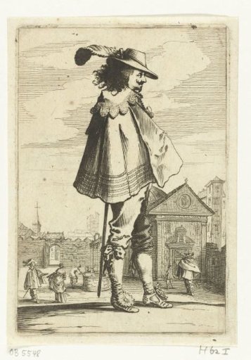Standing officer in profile