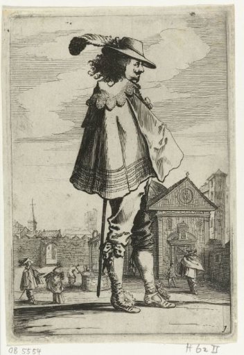 Standing officer in profile