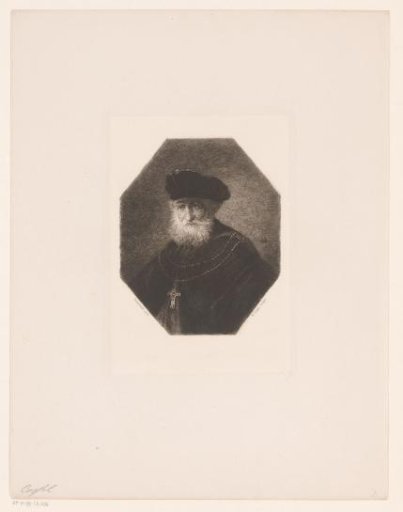 Old Man with a Beret and a Chain with a Cross