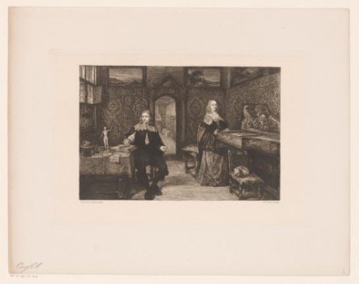 Young Scholar and a Woman at the Harpsichord