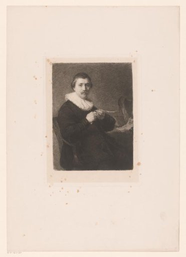 Portrait of an Unknown Man Sharpening His Quill