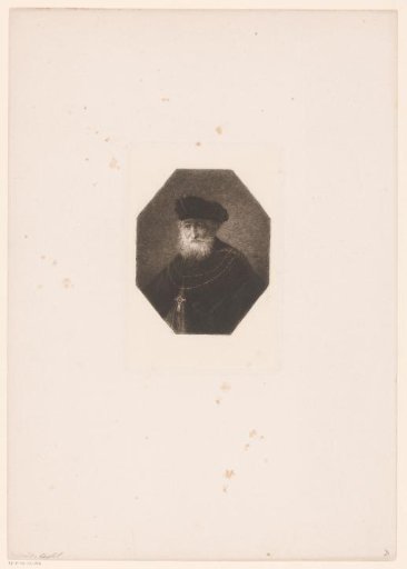 Old Man with a Beret and a Chain with a Cross