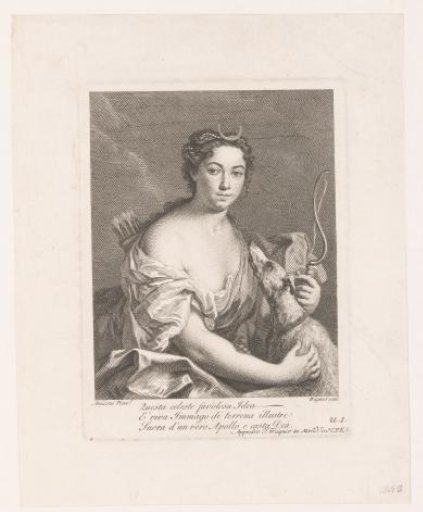Diana with dog and bow and arrow