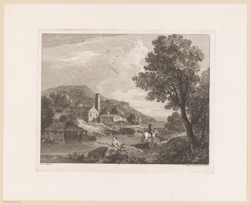 River landscape with a church