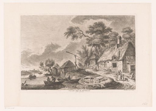 River landscape with a well