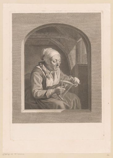 Woman Winding Yarn on a Reel