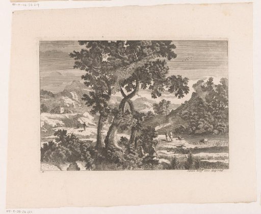 Landscape with trees in the foreground