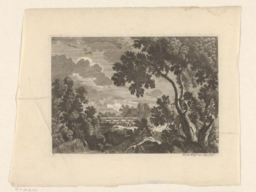 Landscape with an arched bridge