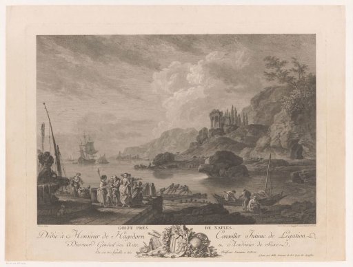 Bay at Naples with a fountain