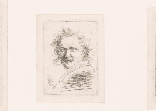 Head of a man with hair over his shoulder