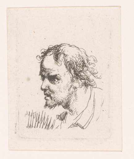Head of a man with wild gaze